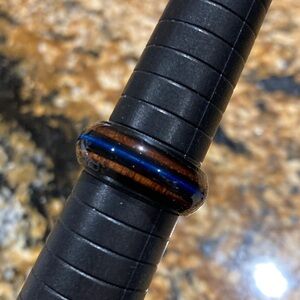 Men's guitar string Black and Brown Ring size 7.5